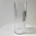 Peças centrais de mesa de vaso de vidro com nervuras grandes